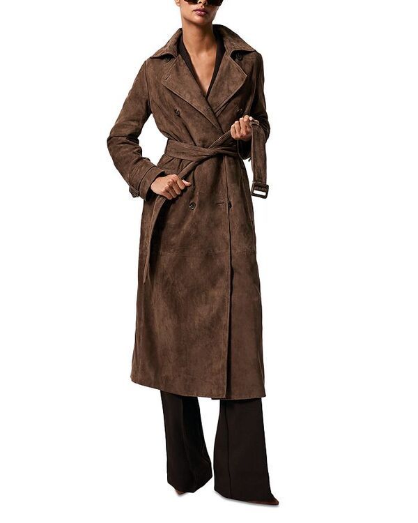 レイス レディース アウター コート スエード REISSuede Trench Coataupe Neutral トープ