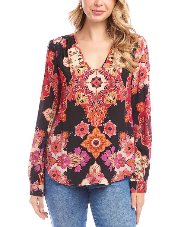 カレンケーン レディース トップス シャツ プリント Karen Kane Printed Scoop Neck Toprint