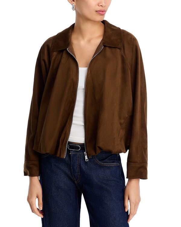 スティーブ マデン レディース アウター ジャケット・ブルゾン スエード STEVE MADDEN Faux Suede Bubble Bomber Jacket Chestnut