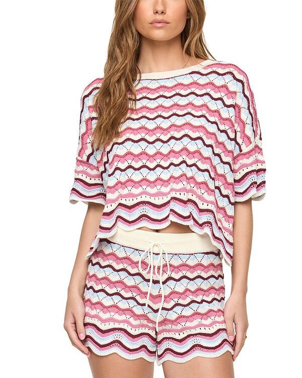 エルスペース レディース トップス シャツ LSpace LSunchaser Scalloped Cover Up Crop Top Sand In Hand サンド