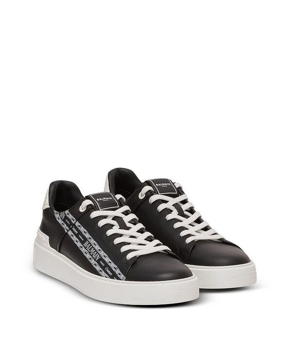 バルマン レディース シューズ スニーカー プリント Balmain Mens BCourt Printed Calfskin Trainersneakers Black ブラック