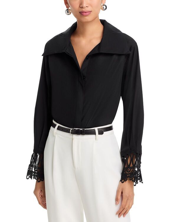 グラシア レディース トップス シャツ レース Gracia Lace Sleeve Shirt Black ブラック