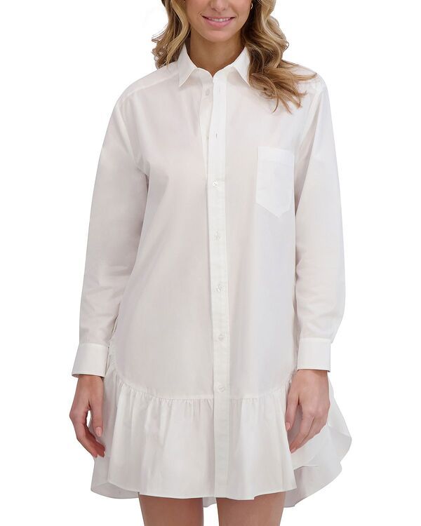 テッドベーカー レディース トップス シャツ フリル Ted Baker Long Sleeve Ruffle Shirt Dress Ultra White ホワイト