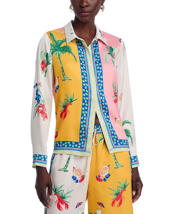 アクア レディース トップス シャツ プリント ブラウス AQUA Printed Long Sleeve Blouse Exclusive Multi マルチカラー