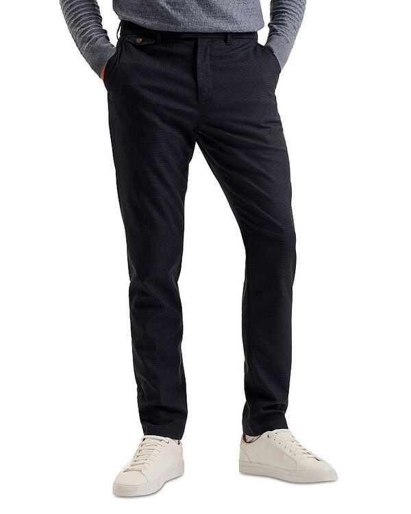 テッドベーカー メンズ ボトムス カジュアルパンツ スリムフィット パンツ Ted Baker Micro Houndstooth Slim Fit Pants Navy ネイビー