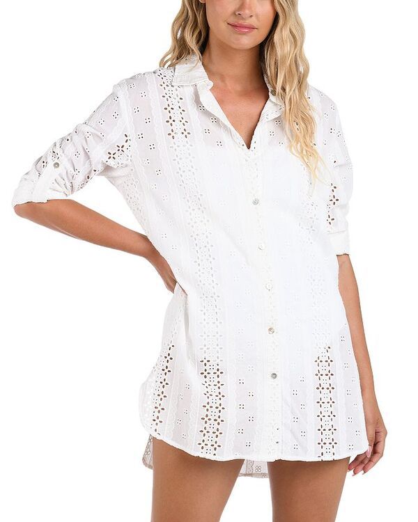ラブランカ レディース トップス シャツ La Blanca Eyelet Camp Shirt Swim CoverUp Ivory アイボリー