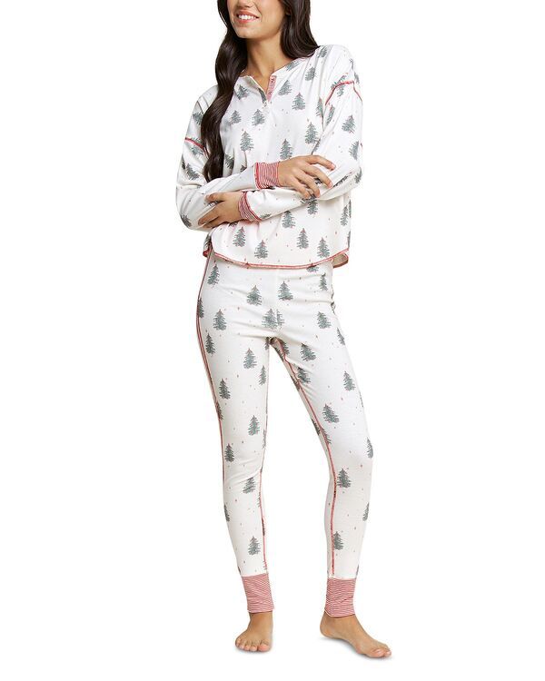 ハニーデュー インティメッツ レディース アウター パーカー・スウェット Honeydew Back in Bed Pajama Set Ivory Trees アイボリー