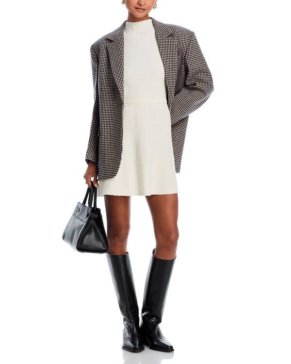 アクア レディース トップス ワンピース モックネック ミニ AQUA Boucl Mock Neck Mini Dress Ivory アイボリー