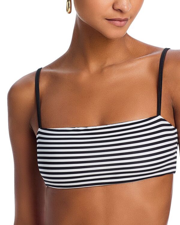 アクア レディース 水着 トップのみ AQUA Square Neck Bikini Top Exclusive Black Stripe ブラック