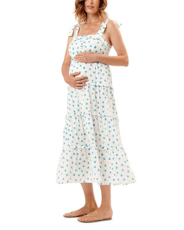 ノム レディース トップス ワンピース フラワー柄 マキシ フラワー Nomaternity Mara Floral Tie Shoulder Maxi Dress Blue Floral ブルー 17,986円