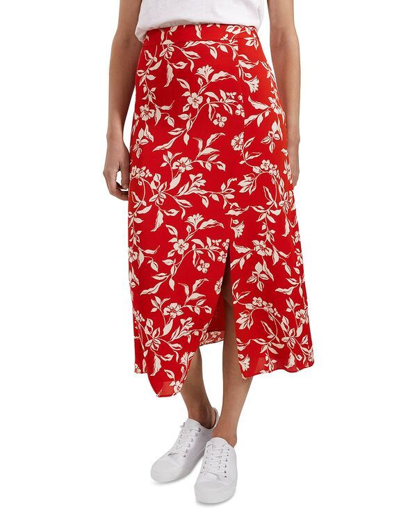 ホッブスロンドン レディース ボトムスカート プリント ミディ HOBBS LONDON Eloise Printed Midi Skirt Red Buttercream レッド