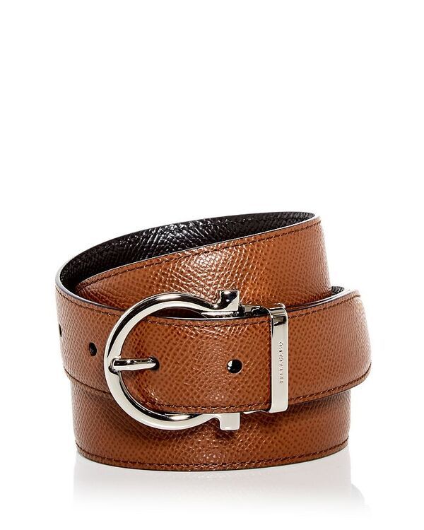 フェラガモ メンズ アクセサリー ベルト レザー Ferragamo Mens Gancini Buckle Reversible Leather Belt Radica