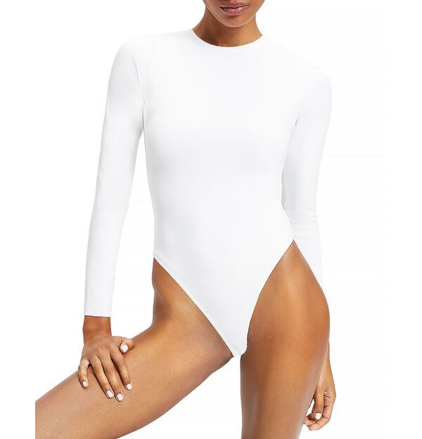 グッドアメリカン レディース トップス シャツ クルーネック ボディースーツ Good American Sculpting Crewneck Bodysuit White001
