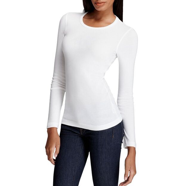 スプレンディット レディース トップス Tシャツ クルーネック Splendid 1X1 Crewneck Tee White ホワイト