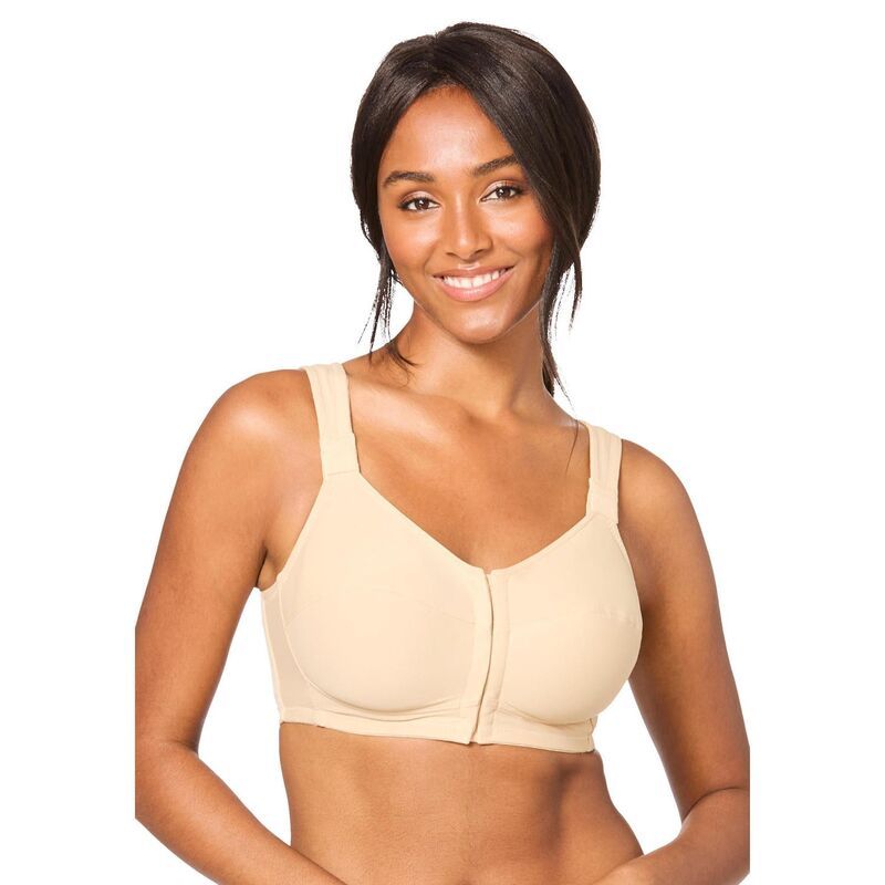コンフォート チョイス レディース アンダーウェア ブラジャー プラスサイズ Comfort Choice Womens Plusize Stay Cool Front Close Wireless Posture Bra Beige ベージュ