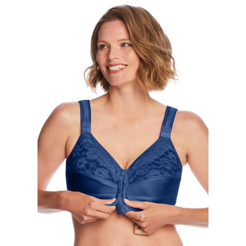 コンフォート チョイス レディース アンダーウェア ブラジャー プラスサイズ Comfort Choice Womens Plusizeasy Enhancer Front Close Wireless Posture Bra Evening Blue ブルー