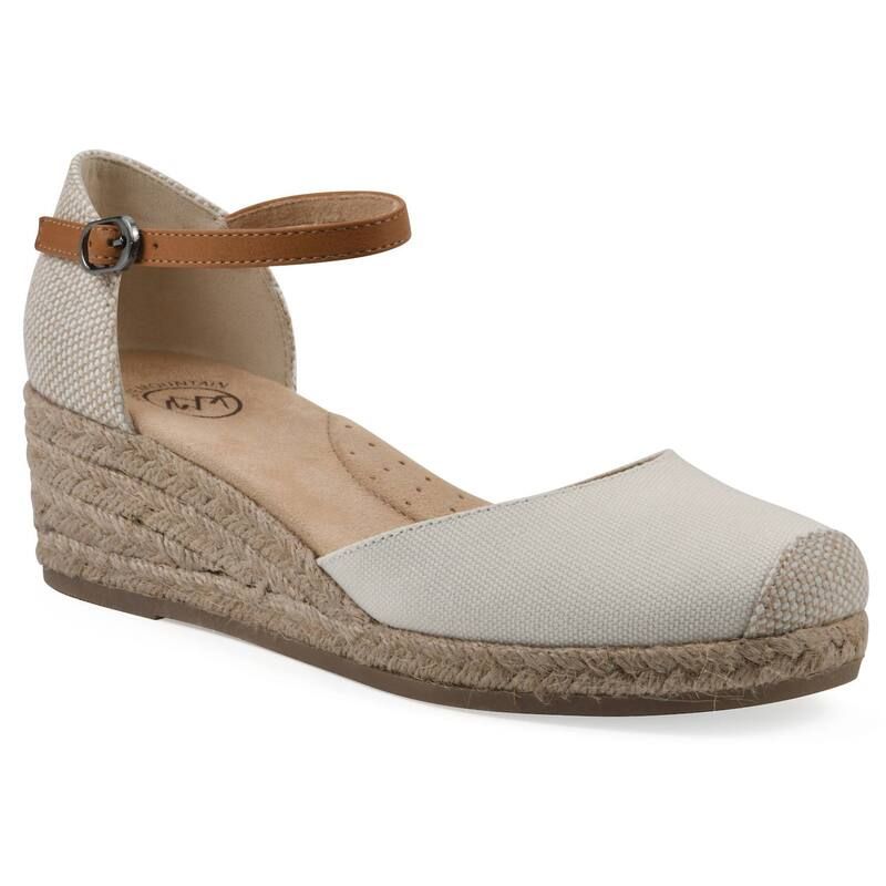 ホワイトマウンテン レディース シューズ サンダル White Mountain Maintain Womens Wedgespadrille Sandals Natural Fabric ホワイト