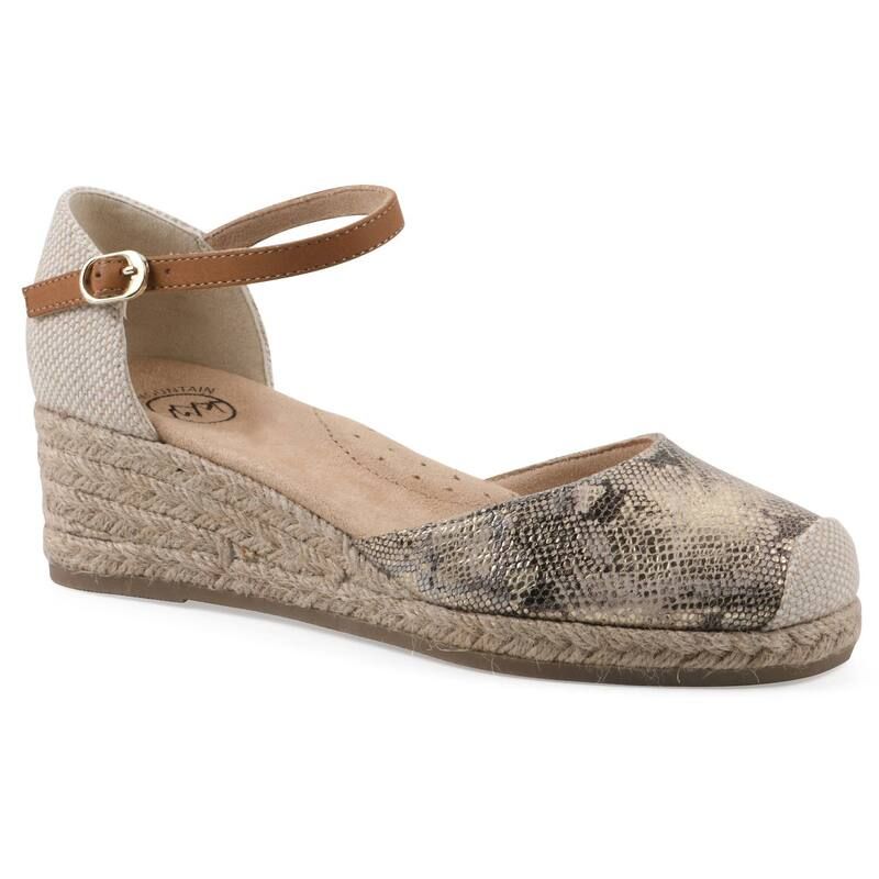 ホワイトマウンテン レディース シューズ サンダル White Mountain Maintain Womens Wedgespadrille Sandals Gold Fabric ゴールド