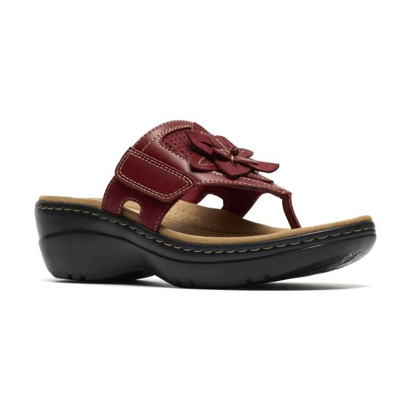 クラークス レディース シューズ サンダル Clarks Merliah2 Kyla Womens Wedge Sandals Red Leather レッド