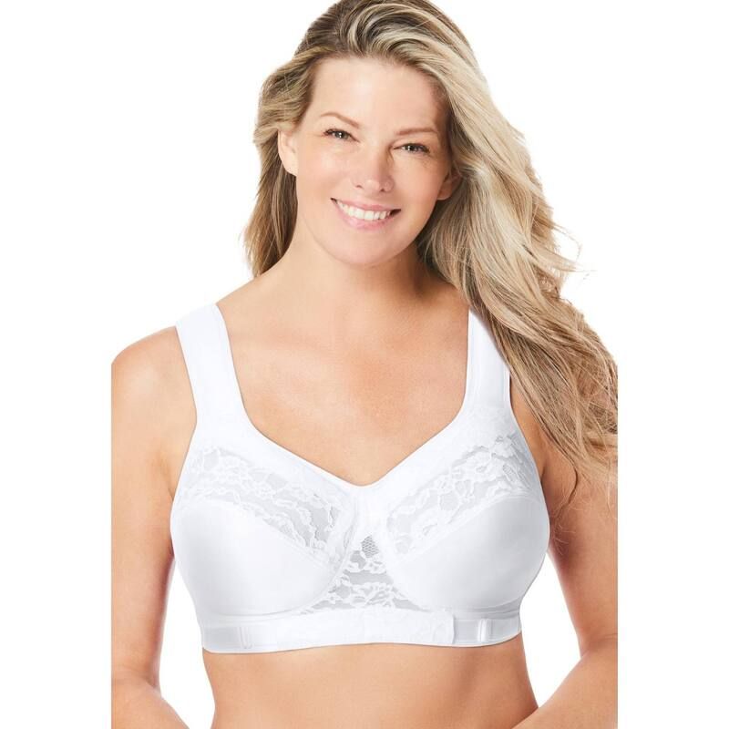 コンフォート チョイス レディース アンダーウェア ブラジャー プラスサイズ Comfort Choice Womens Plusizexclusive Patented Custom Fit Wireless Bra White ホワイト