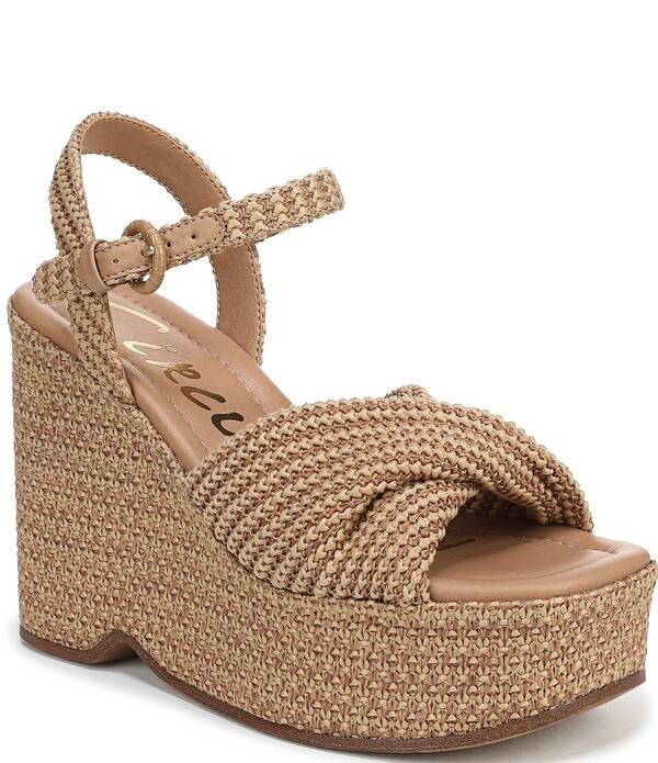サムエデルマン レディース シューズ サンダル プラットフォーム アンクル Circus NY by Sam Edelman Joanne Twist Raffiankle Straplatform Wedge Sandals Amber SandNatura
