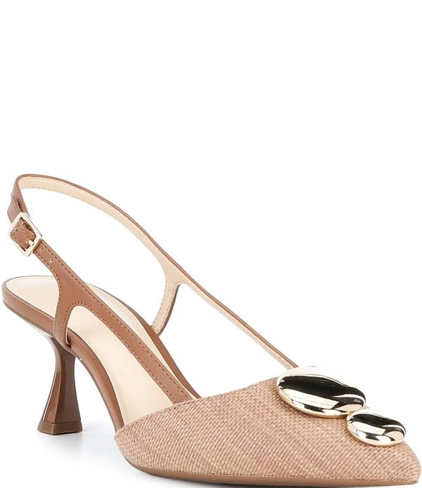 アレックスマリー レディース シューズ ヒール Alex Marie Alix Raffia Ornament Slingback Pumps Dark Natural
