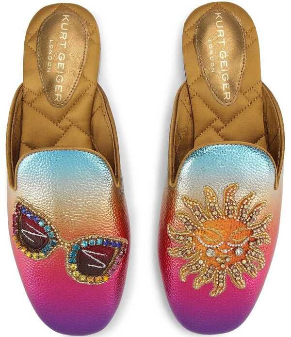 カートジェイガーロンドン レディース シューズ パンプス 刺繍 Kurt Geiger London Embroidered Sunset Ombre Flat Mules Multi Color マルチカラー