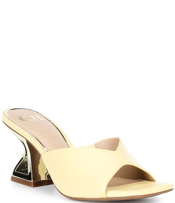 ジービー レディース シューズ サンダル レザー ヒール GB VibeCheck Leather Sculpted Heel Slide Sandals Buttercream チェック