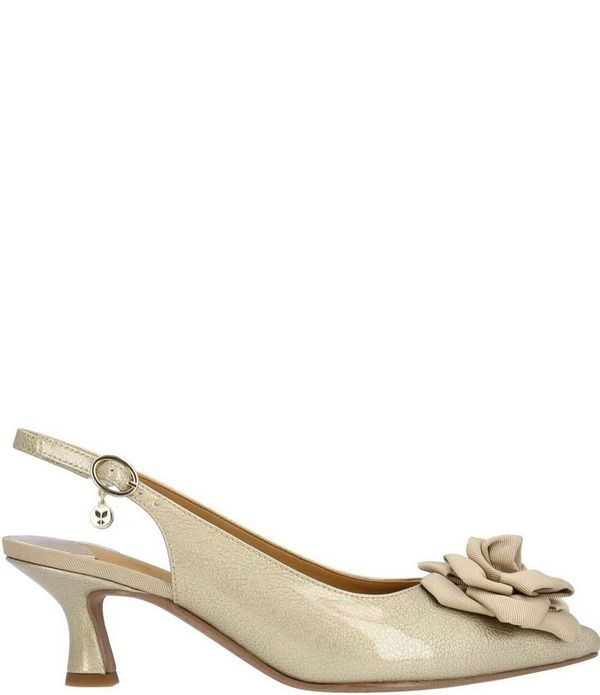 ジェイレニー レディース シューズ ヒール J Renee Kendry Patent Grosgrain Flower Slingbackitten Heel Pumps Taupe トープ