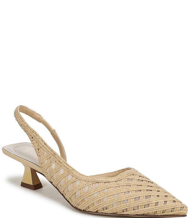 フランコサルト レディース シューズ ヒール Sarto by Franco Sarto Devin Woven Pointed Toe Slingbackitten Heel Pumps Natural