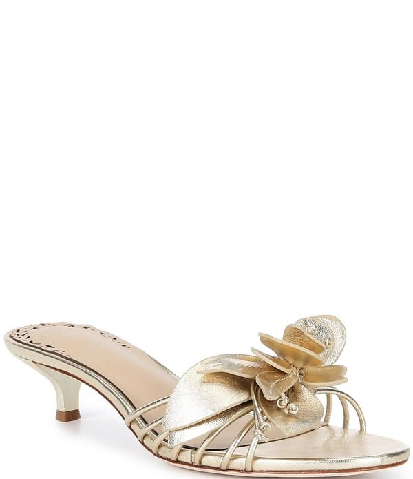 アントニオ メラーニ レディース シューズ サンダル トール レザー Antonio Melani Natasha Metallic Leather Flower Dresslide Sandals Glimmer Gold ゴールド