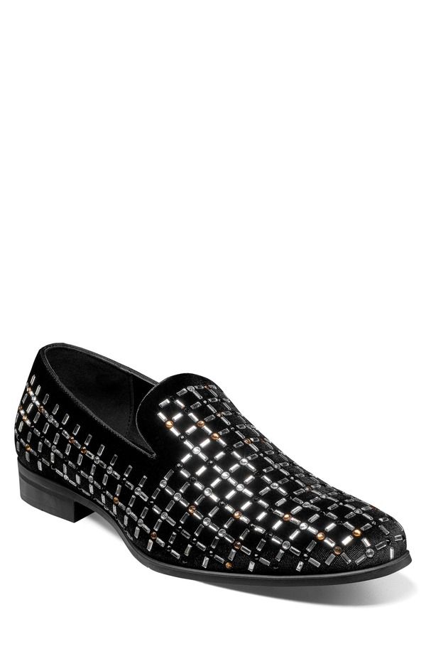ステイシーアダムス メンズ シューズ トール ローファー Stacy Adamstallford Rhinestone Venetian SlipOn Loafer Black Multi ブラック
