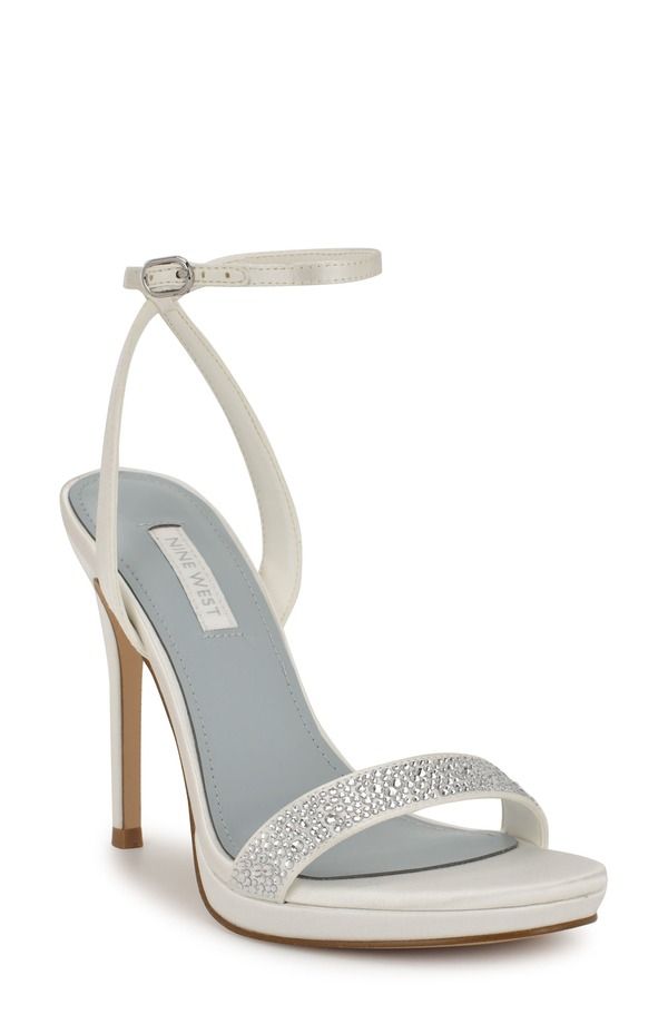 ナインウェスト レディース シューズ ヒール サンダル アンクル Nine West Loolankle Strap Sandal Off White オフホワイト