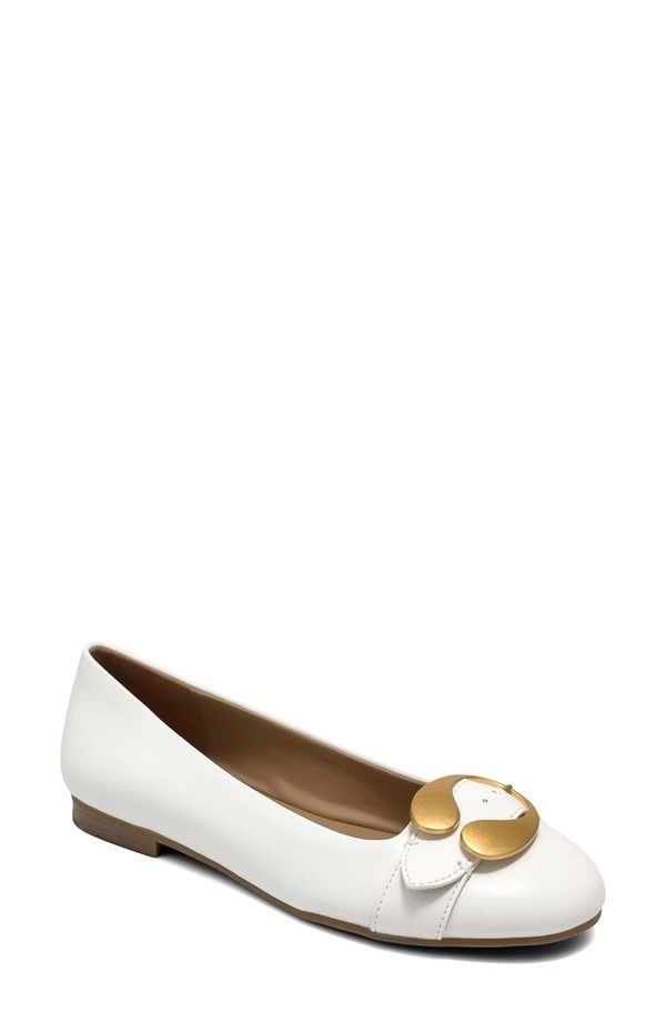 エアロソールズ レディース シューズ パンプス Aerosoles Paradise Buckle Flat White Soft Nappa ホワイト