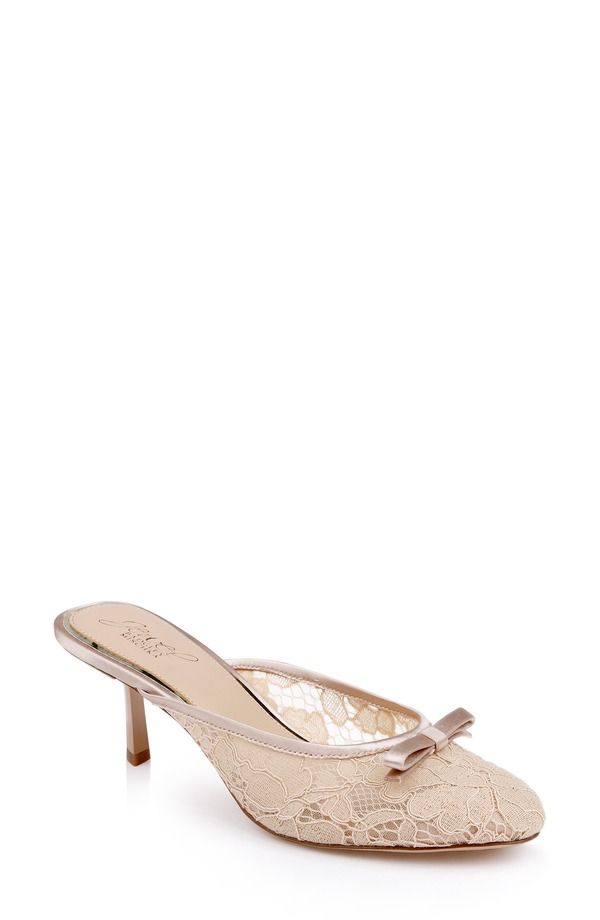 ジュウェルダグレイミシュカ レディース シューズ ヒール Jewel Badgley Mischka Elliot Mule Dark Beige Satin ベージュ