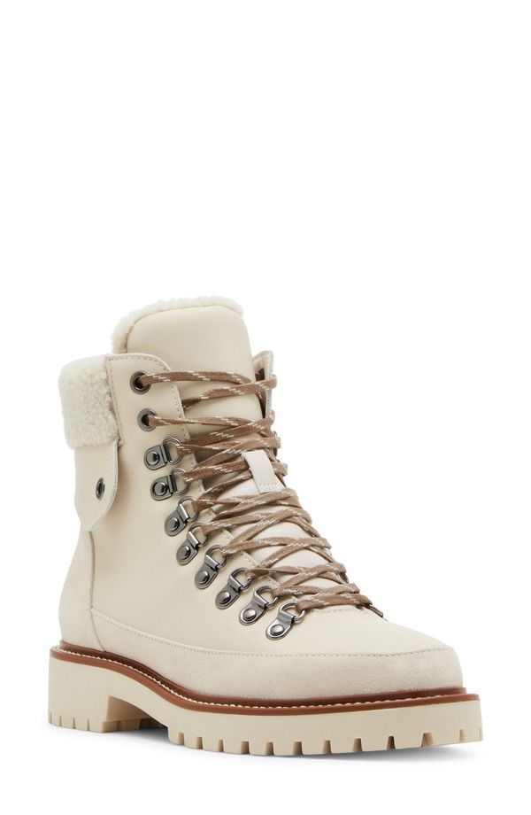 ブロンド レディース シューズ ブーツ・レインブーツ Blondo Natasia Faux Shearling Cuff Waterproof Boot Bone Leather Fabric
