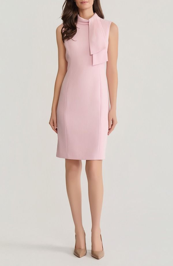 カスパール レディース トップス ワンピース ノースリーブ KASPER Neck Tie Sleevelessheath Dress Tutu Pink ピンク
