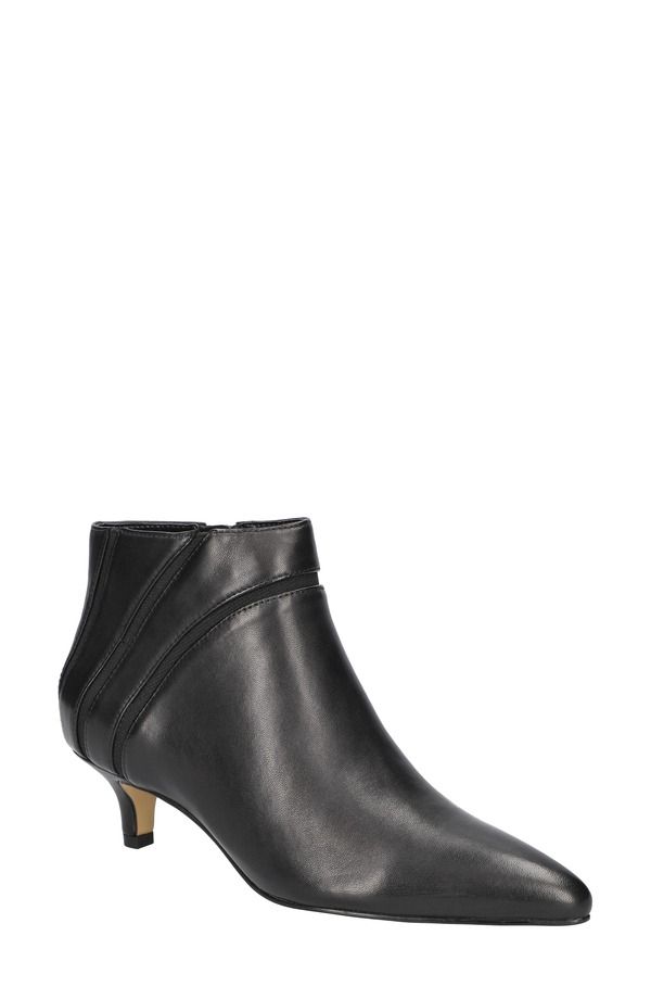 ベラヴィータ レディース シューズ ブーツ・レインブーツ ヒール Bella Vita Faraday Kitten Heel Bootie Black Leather ブラック