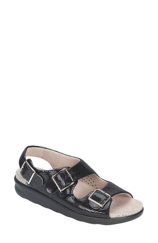サス レディース シューズ サンダル SAS Relaxed Slingback Sandal Multiple Widths Available Black Snake ブラック
