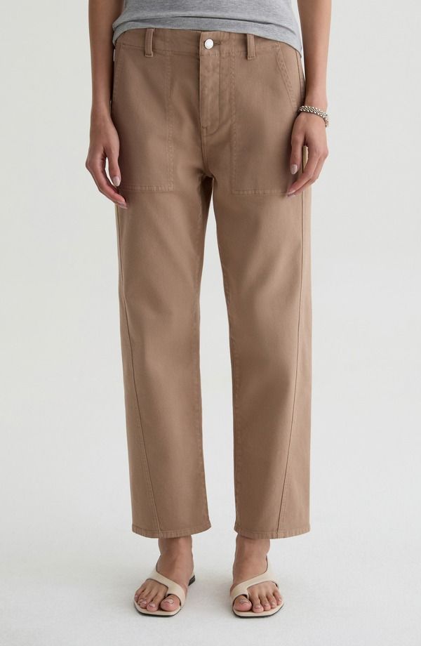 エージー レディース ボトムス レギンストレート ハイウエスト パンツ アンクル AG Analeighigh Waist Ankle Straight Leg Twill Pantsulfur Lightaupe トープ