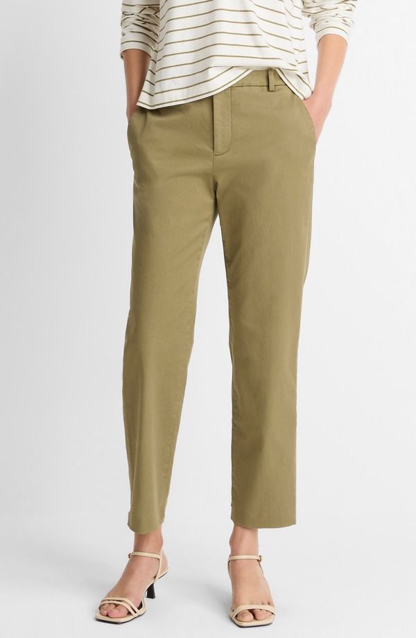 ヴィンス レディース ボトムス デニムパンツ ストレート Vince Straight Leg Chinos Olive Stone オリーブ