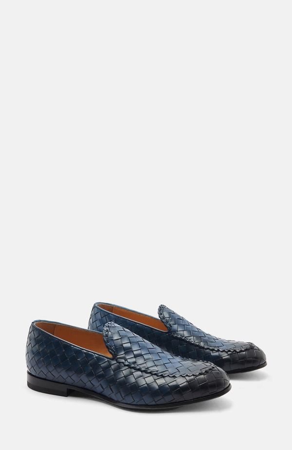 スカロッソ メンズ シューズ ローファー SCAROSSO Vittorio Loafers Blue Calf ブルー