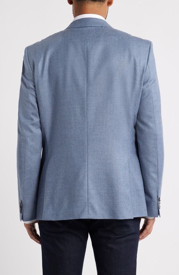 ボス メンズ アウター ジャケット・ブルゾン ウール コート BOSS Huge Trim Fit Wool Mlange Sport Coat Open Blue ブルー