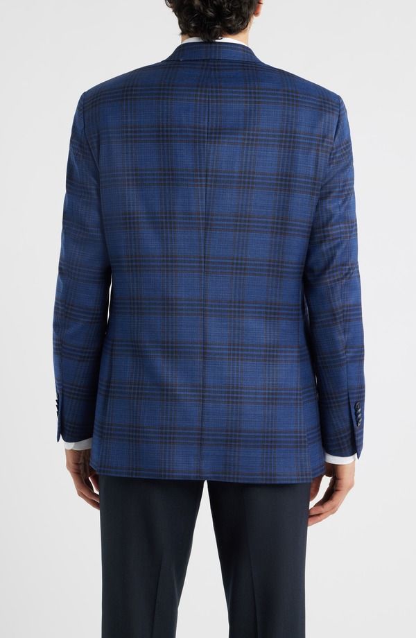 ピーター・ミラー メンズ アウター ジャケット・ブルゾン ウール コート Peter Millar Flynn Classic Fit Dark Blue Plaid Wool Sport Coat Blue ブルー