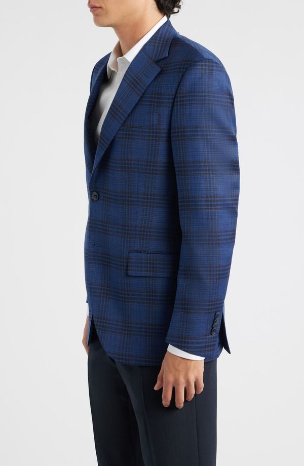 ピーター・ミラー メンズ アウター ジャケット・ブルゾン ウール コート Peter Millar Flynn Classic Fit Dark Blue Plaid Wool Sport Coat Blue ブルー
