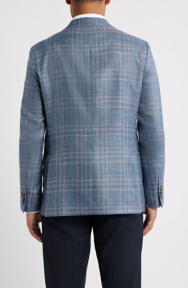 ジャックビクター メンズ アウター ジャケット・ブルゾン ウール シルク コート Jack Victor Midland Contemporary Fit Blue Plaid Wool Silk Blend Sport Coat Mid Blue ブルー ジャックビクター メンズ アウター ジャケット・ブルゾン ウール シルク コート Jack Victor Midland Contemporary Fit Blue Plaid Wool Silk Blend Sport Coat Mid Blue ブルー