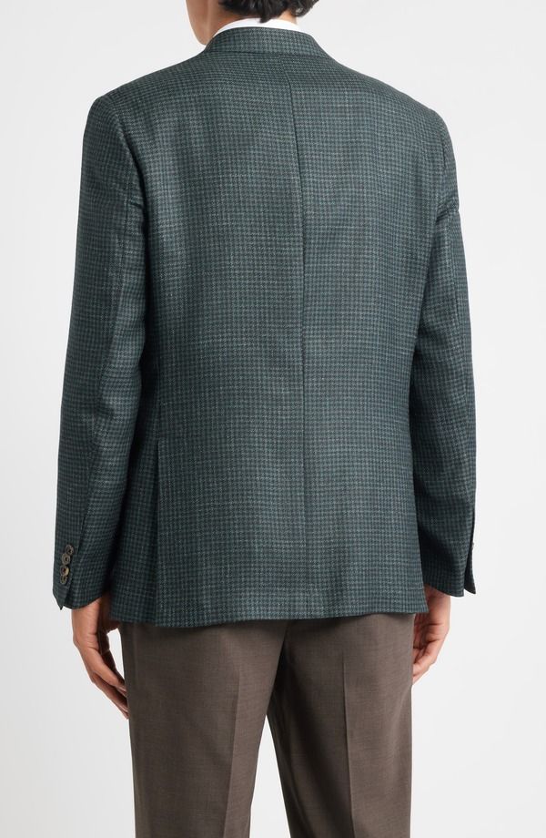 ジャックビクター メンズ アウター ジャケット・ブルゾン ウール シルク コート Jack Victor Midland Contemporary Fit Green Houndstooth Wool Silk Blend Sport Coat Dark Ol