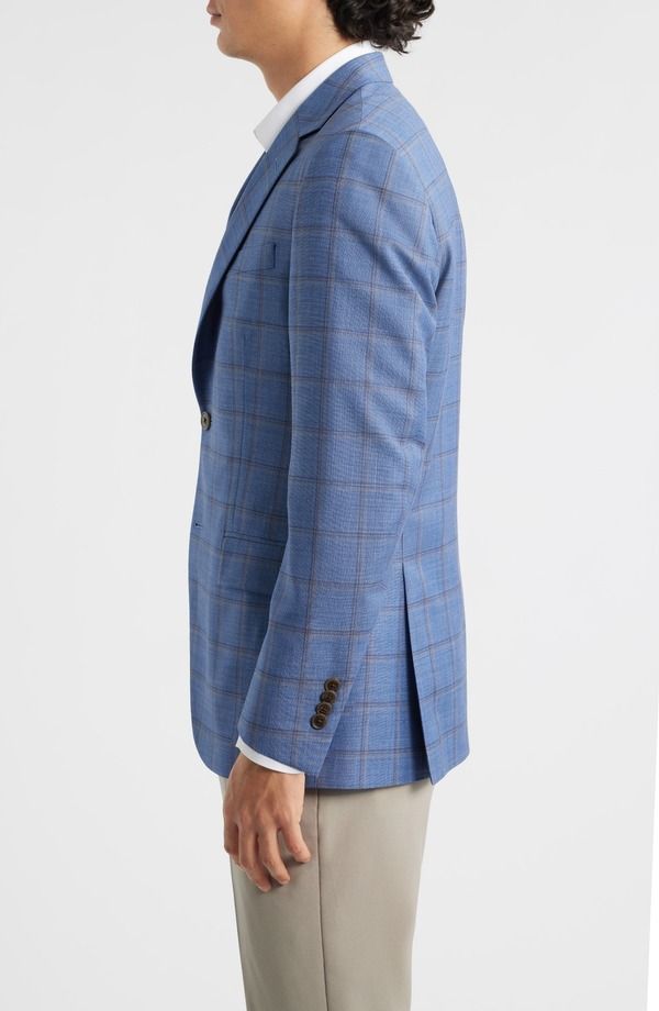 ピーター・ミラー メンズ アウター ジャケット・ブルゾン ウール コート Peter Millar Flynn Classic Fit Light Blue Shadow Check Wool Sport Coat Blue ブルー