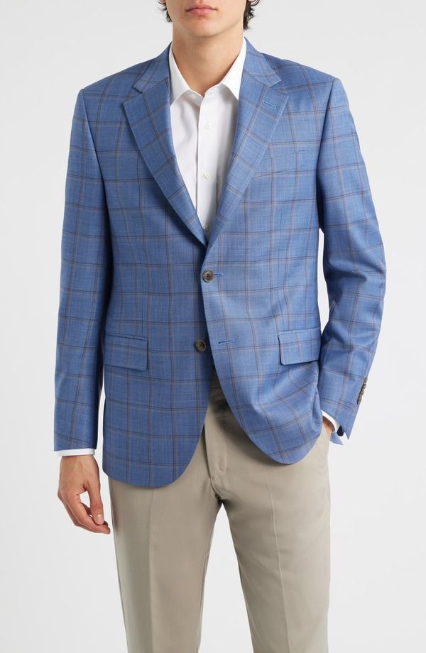 ピーター・ミラー メンズ アウター ジャケット・ブルゾン ウール コート Peter Millar Flynn Classic Fit Light Blue Shadow Check Wool Sport Coat Blue ブルー