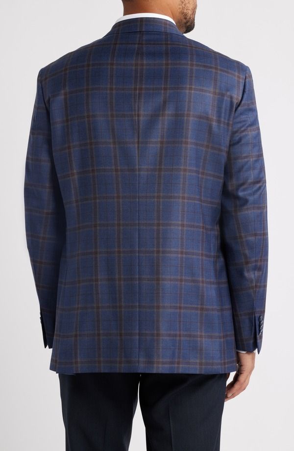 ピーター・ミラー メンズ アウター ジャケット・ブルゾン ウール コート Peter Millar Flynn Classic Fit Navy Brown Plaid Wool Sport Coat Blue ブルー